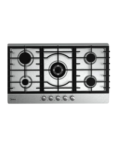 Midea Gas Built-In Hob, 5Burner, 90cm, Heavy Grid, Steel - 90SQ005