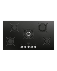 Bulm 5 burner gas hob, black glass, heavy duty grill, front switches, made in Italy - B95G-MATIK