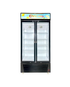 GVC Pro 17 ft Glass Door Display Refrigerator - Black - GVSW-780