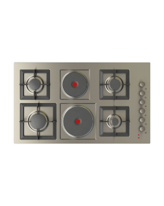 kitchen Line Surface 6 Burners - 4 Gas - 2 Electric - 90 cm - Heavy - Italian - Steel - JE4008